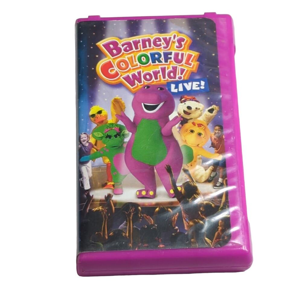 Barney's Colorful World! Live Clamshell VHS Tape In Case - RARE